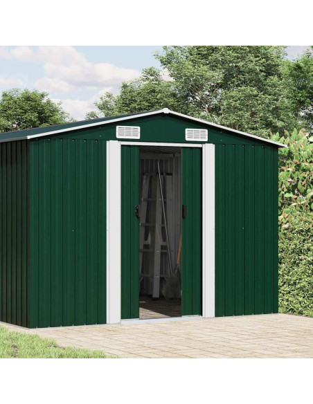 Capanno da Giardino Verde 257x779x181cm in Acciaio Zincato