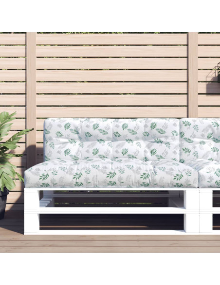 Cuscino per Pallet Motivo a Foglie 120x40x12 cm Tessuto