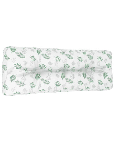 Cuscino per Pallet Motivo a Foglie 120x40x12 cm Tessuto