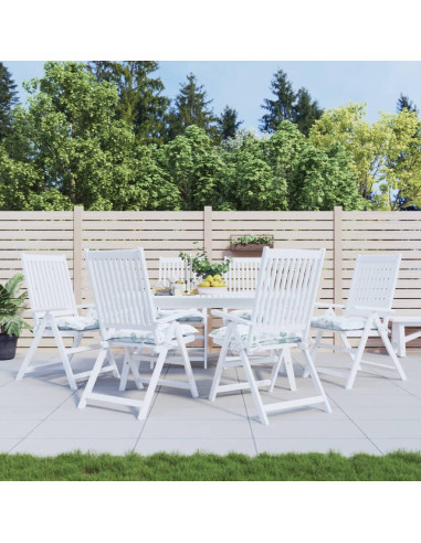 Cuscini per Sedia 6 pz Motivo a Foglie 40x40x7 cm in Tessuto