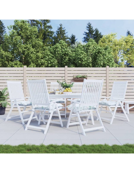 Cuscini per Sedia 6 pz Motivo a Foglie 40x40x7 cm in Tessuto