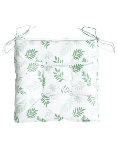 Cuscini per Sedia 6 pz Motivo a Foglie 40x40x7 cm in Tessuto