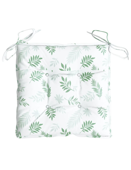 Cuscini per Sedia 6 pz Motivo a Foglie 40x40x7 cm in Tessuto