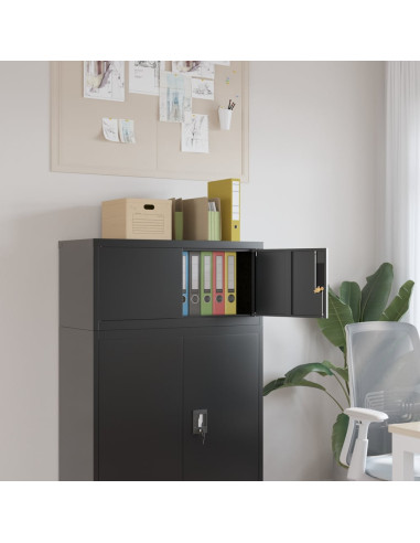 Armadio Classificatore Nero 90x40x40 cm in Acciaio