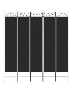 Divisorio 5 Pannelli Nero 200x220 cm Tessuto 2