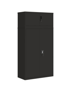 Armadio Classificatore Nero 90x40x180 cm in Acciaio 2