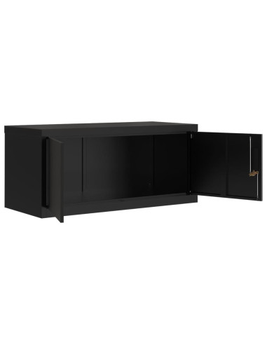 Armadio Classificatore Nero 90x40x180 cm in Acciaio