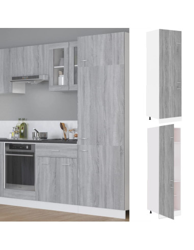 Armadio per Frigo “Lyon” Grigio Sonoma 60x57x207 cm