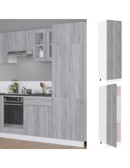 Armadio per Frigo “Lyon” Grigio Sonoma 60x57x207 cm