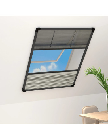 Zanzariera Plissettata in Alluminio 60x80 cm con Tendina