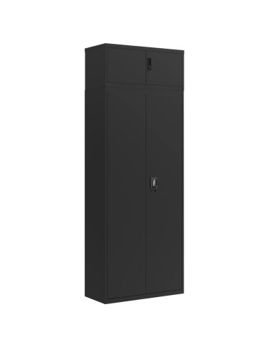 Armadio Classificatore Nero 90x40x240 cm in Acciaio