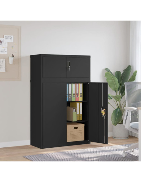 Armadio Classificatore Nero 90x40x145 cm in Acciaio