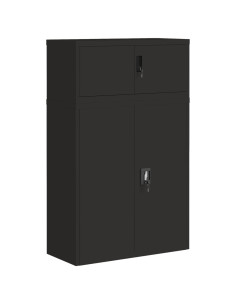 Armadio Classificatore Nero 90x40x145 cm in Acciaio 2