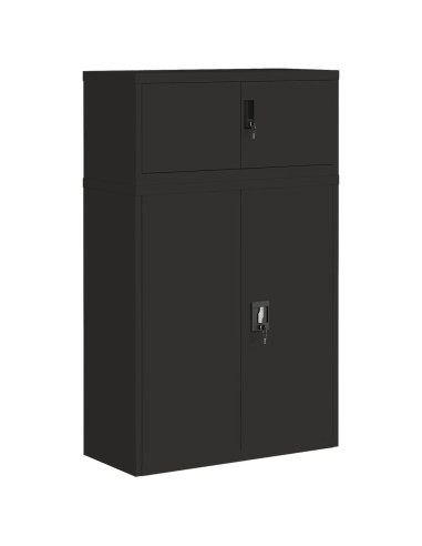 Armadio Classificatore Nero 90x40x145 cm in Acciaio
