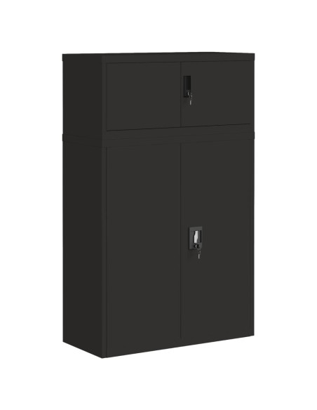 Armadio Classificatore Nero 90x40x145 cm in Acciaio