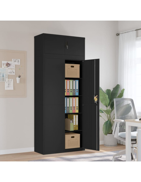 Armadio Classificatore Nero 90x40x220 cm in Acciaio