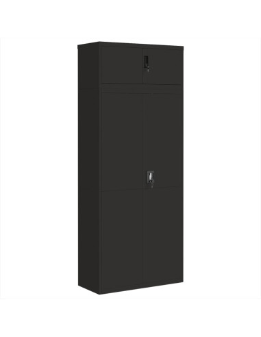 Armadio Classificatore Nero 90x40x220 cm in Acciaio