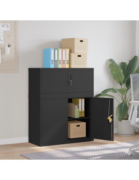Armadio Classificatore Nero 90x40x110 cm in Acciaio
