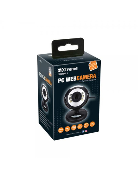 Xtreme 33861 webcam 0,3 MP 640 x 480 Pixel USB 2.0 Nero, Argento