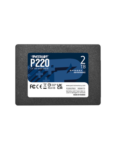 PATRIOT SSD INTERNO P220 2TB 2,5" SATA 6GB/S R/W 550/500