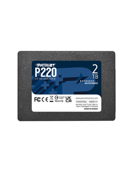 PATRIOT SSD INTERNO P220 2TB 2,5" SATA 6GB/S R/W 550/500