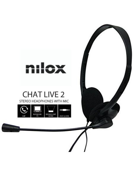 Nilox CHAT LIVE 2 Cuffie In-ear Musica e Chiamate Nero