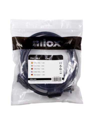 Nilox NXCVGA01 cavo VGA 1,8 m VGA (D-Sub) Nero