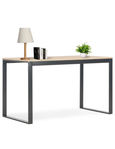 Scrivania per Computer Nera e Rovere 120x60x70 cm