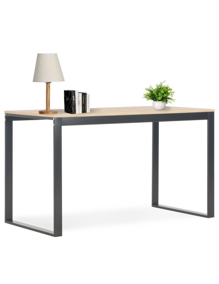 Scrivania per Computer Nera e Rovere 120x60x70 cm