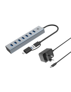 Conceptronic HUBBIES21GP hub di interfaccia USB 3.2 Gen 1 (3.1 Gen 1) Type-A 5000 Mbit/s Grigio