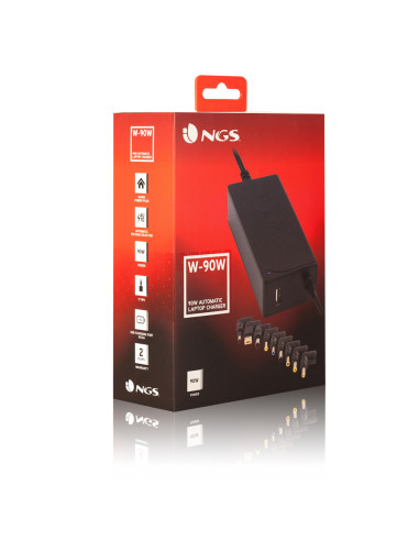 NGS W-90 adattatore e invertitore Interno 90 W Nero