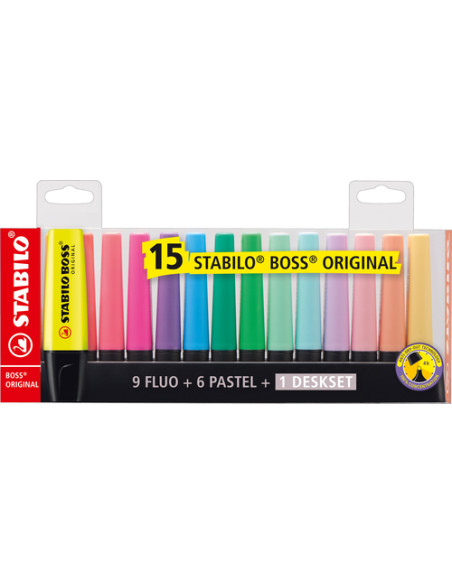 STABILO BOSS ORIGINAL evidenziatore 15 pz Punta smussata Multicolore