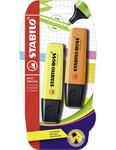 STABILO Evidenziatore - BOSS ORIGINAL - Pack da 2 - Giallo/Arancione