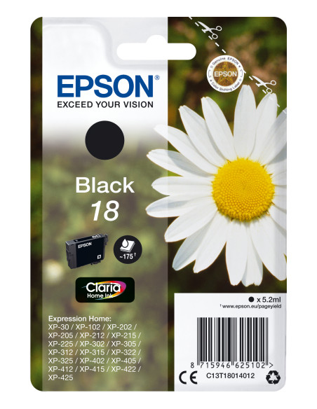 Epson Daisy Cartuccia Margherita Nero 18Inchiostri Claria Home 18