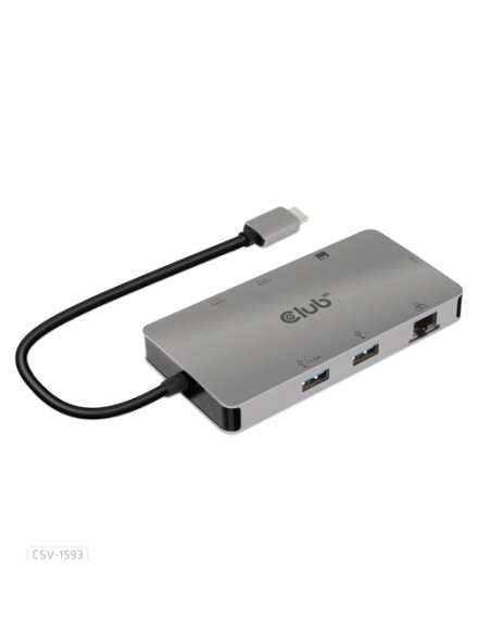 CLUB3D CSV-1593 hub di interfaccia USB 3.2 Gen 1 (3.1 Gen 1) Type-C 16200 Mbit/s Metallico