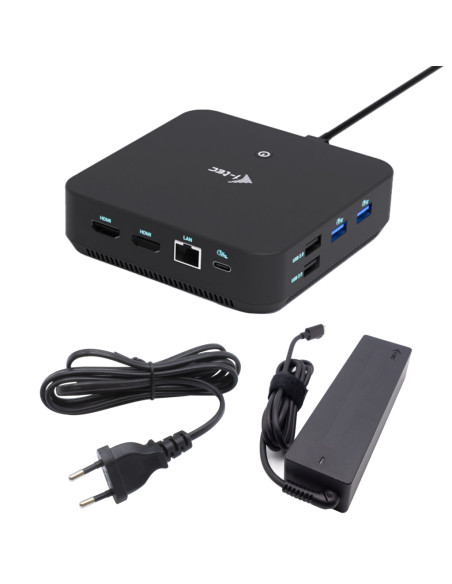 i-tec USB-C DP Dual HDMI Docking Station with Power Delivery 100 W + Universal Charger 100W