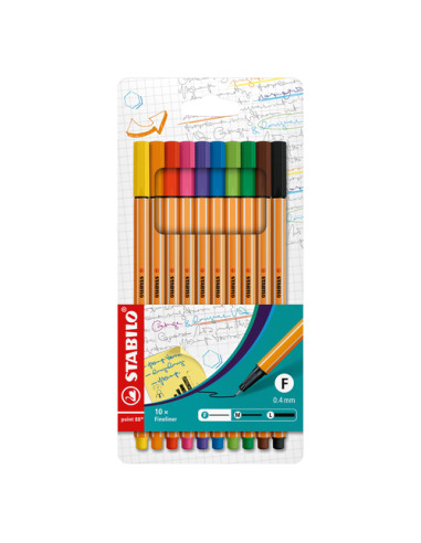 STABILO Point 88 Confezione 10 fineliner multicolore