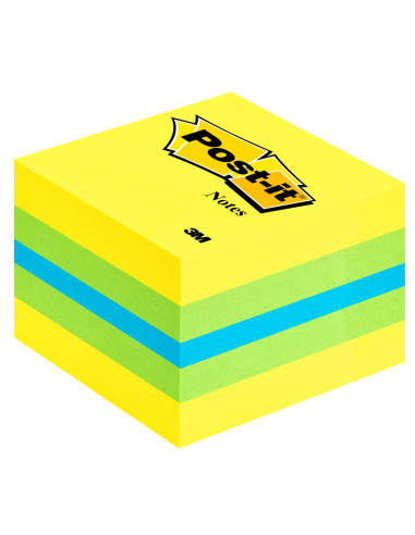 3M Post-it 2051L pouch autoadesiva Quadrato Blu, Verde, Turchese, Giallo 400 fogli Autoadesivo