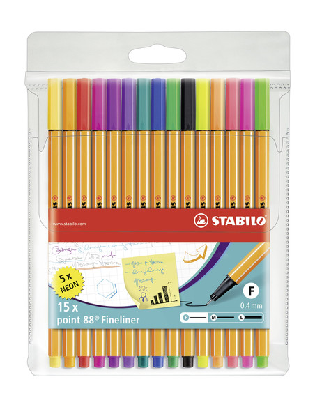STABILO Point 88 penna tecnica Multicolore 15 pz
