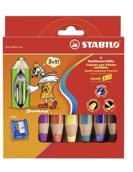 STABILO woody 3 in 1 Multi 6 pz