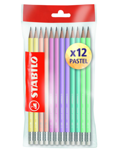 STABILO Matita in grafite - Swano pastel - Eco Pack da 12 colori assortiti