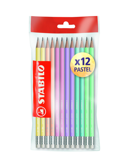 STABILO Matita in grafite - Swano pastel - Eco Pack da 12 colori assortiti