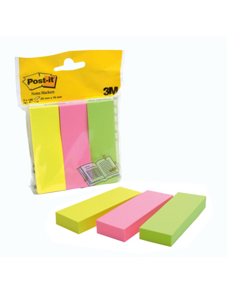 3M 671-3 pouch autoadesiva Rettangolo Verde, Rosa, Giallo 100 fogli Autoadesivo