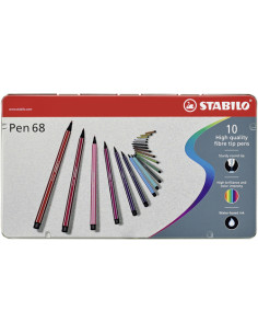 STABILO Pen 68 marcatore Multicolore 10 pz