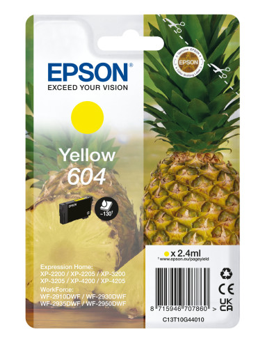 Epson 604 cartuccia d'inchiostro 1 pz Originale Resa standard Giallo