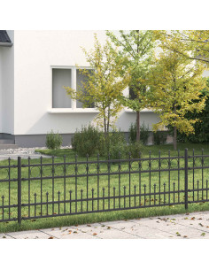 Recinzione a anello con picchetti Nero 200 x 130 cm