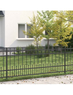 Recinzione a anello con picchetti Nero 200 x 130 cm