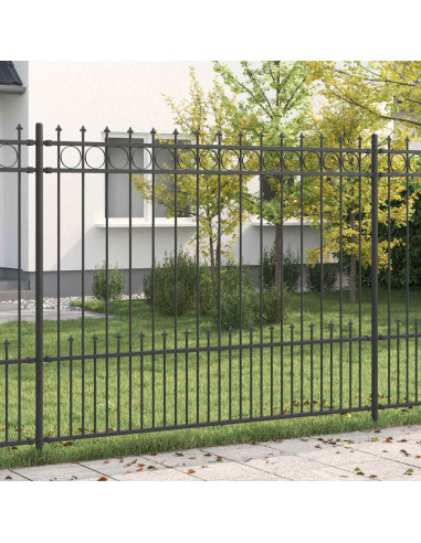 Recinzione a anello con picchetti Nero 200 x 200 cm