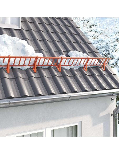 Guardia per neve sul tetto Rosso 100 x 29,5 x 34,5 cm Acciaio