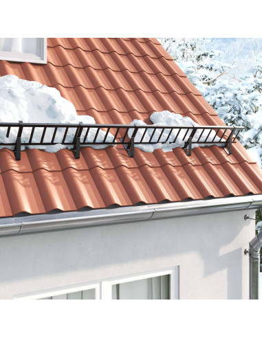 Guardia per neve sul tetto Nero 100 x 29,5 x 34,5 cm Acciaio